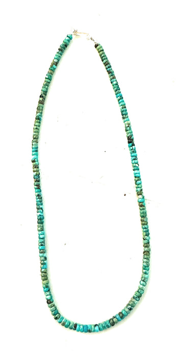 Navajo Turquoise & Sterling Silver Pearl Beaded 16” Necklace