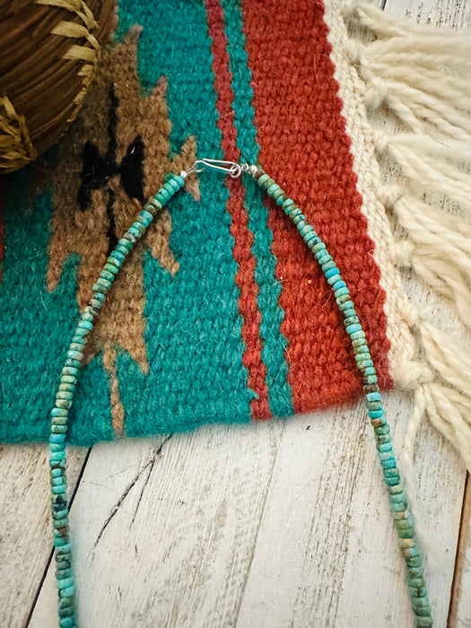 Navajo Turquoise & Sterling Silver Pearl Beaded 16” Necklace
