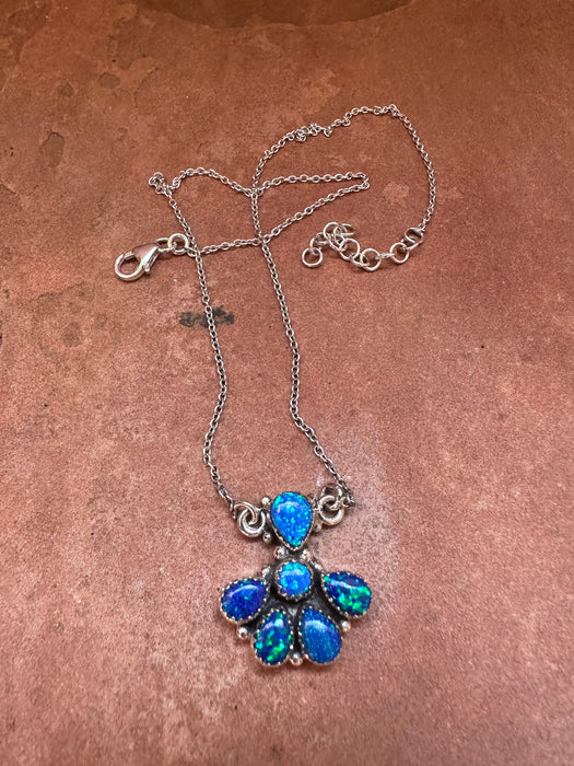 Handmade Sterling Silver & Fire Opal Necklace