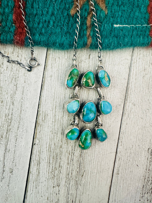 Navajo Sterling Silver & Sonoran Mountain Turquoise Necklace