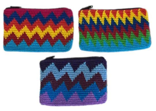 <center>Rectangular Crocheted Coin Pouch w/ Guatemalan Money (1 Quetzal) - Assorted Colors</center>