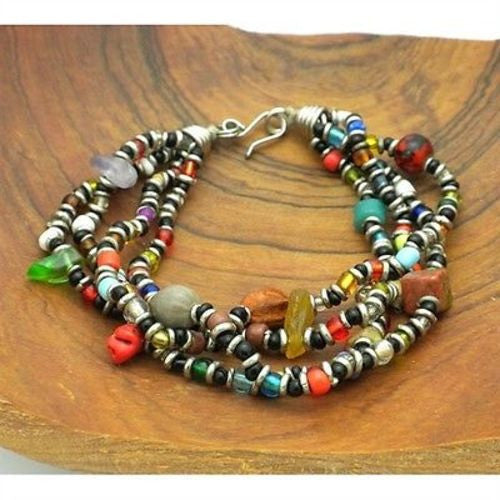 Beaded Multicolored 4 Strand Bracelet - Zakali Creations - Culture Kraze Marketplace.com