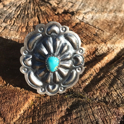 Navajo Sterling Silver Turquoise Concho Ring Sz 5.5 - Culture Kraze Marketplace.com