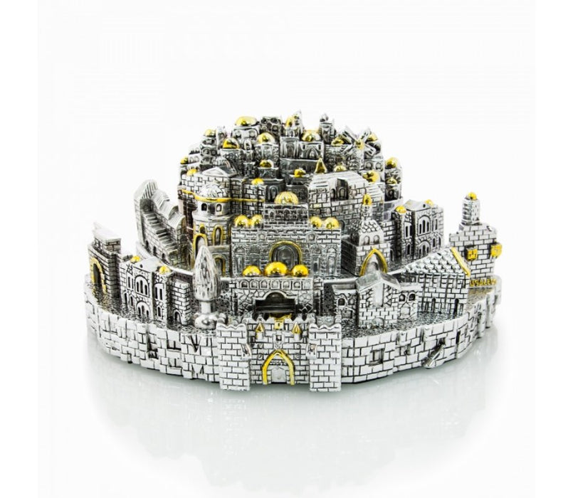 Detailed Model of Jerusalem - Silver Plated with Gold Tints - Culture Kraze Marketplace.com