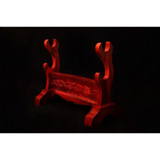 Red Wooden Sword Stands Display 2-Layer Japanese Katana Samurai Dragon Rack for Sale - Culture Kraze Marketplace.com