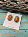 Navajo Apple Coral And Sterling Silver Post Earrings Signed - Culture Kraze Marketplace.com
