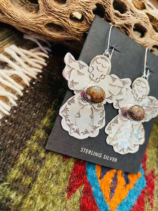 Navajo Jasper & Sterling Silver Angel Dangle Earrings - Culture Kraze Marketplace.com