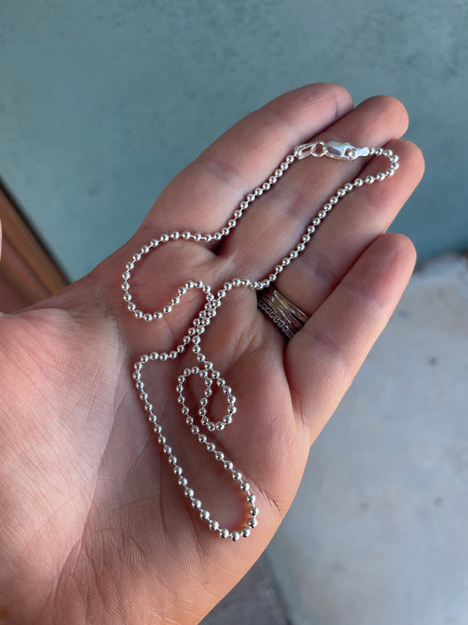 3mm Sterling Silver Pearl Beaded 18” Necklace - Culture Kraze Marketplace.com