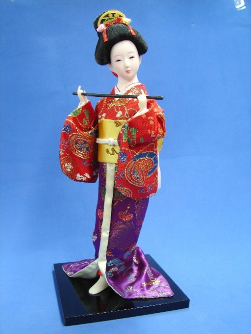 Japanese Traditional Geisha  12" Dolls with Flute - Culture Kraze Marketplace.com