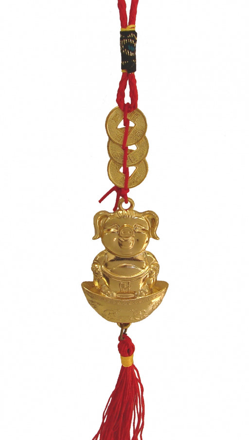 Shining Gold Pig Hanging Charm - Culture Kraze Marketplace.com