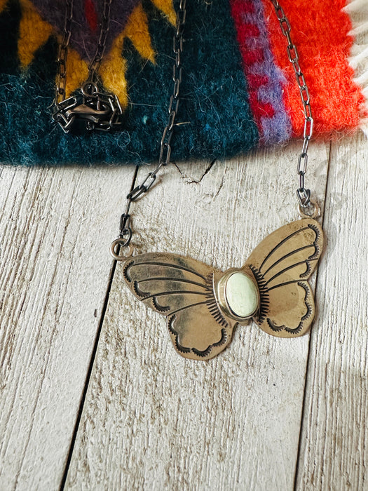 Navajo Sterling Silver & Turquoise Butterfly Necklace