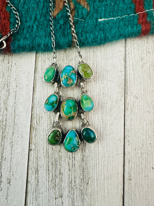 Navajo Sterling Silver & Sonoran Mountain Turquoise Necklace