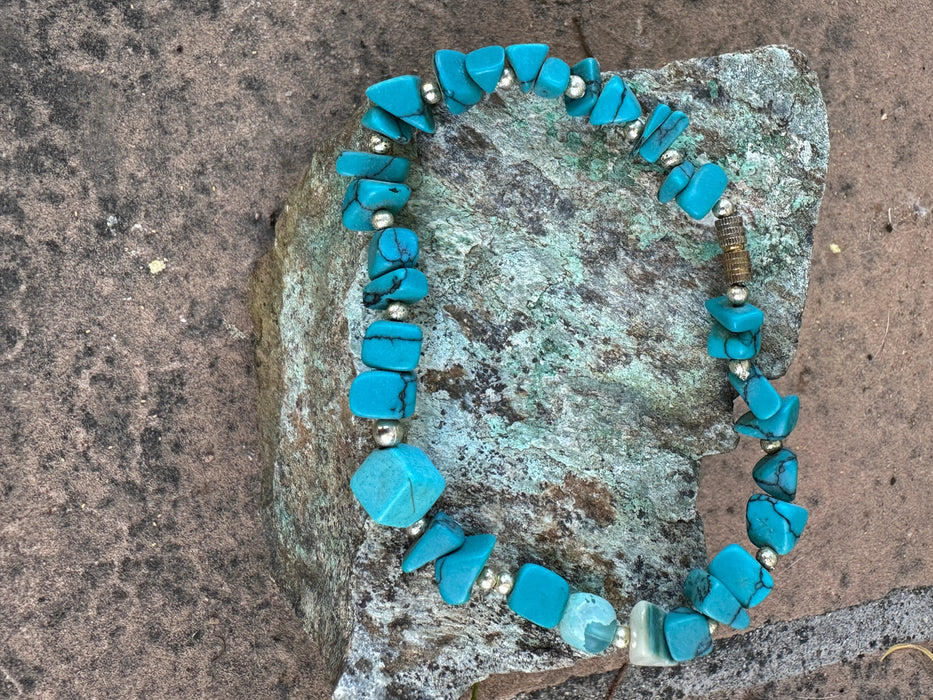 Blue Howlite Necklace & Bracelet