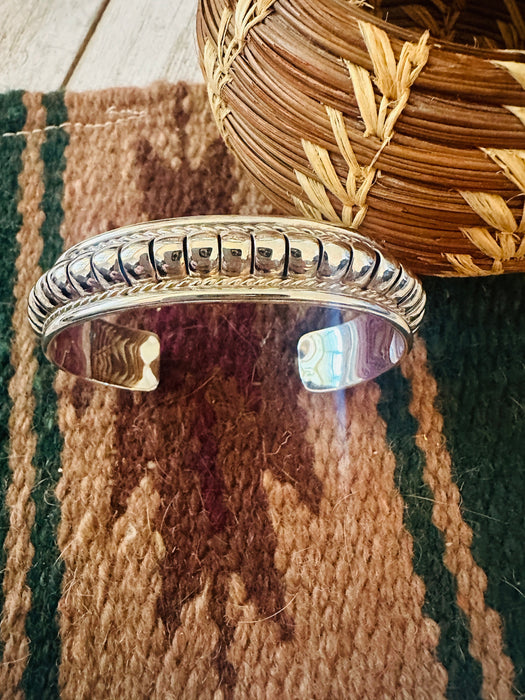 Navajo Rolled Sterling Silver Cuff Bracelet