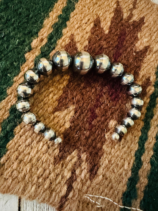 Navajo Sterling Silver Pearl Beaded Cuff Bracelet