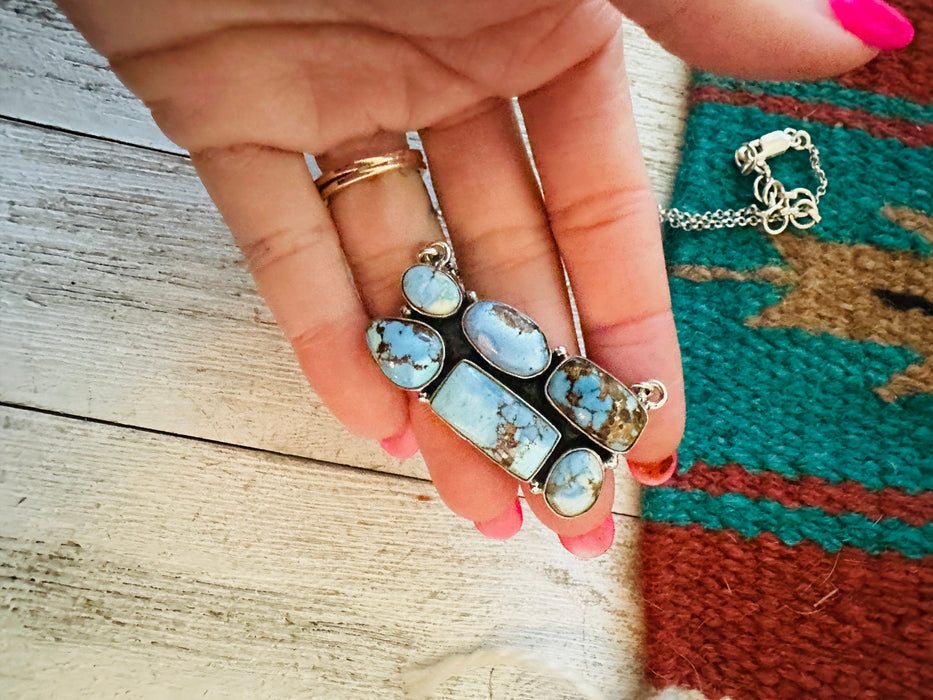 Handmade Sterling Silver & Golden Hills Turquoise Necklace