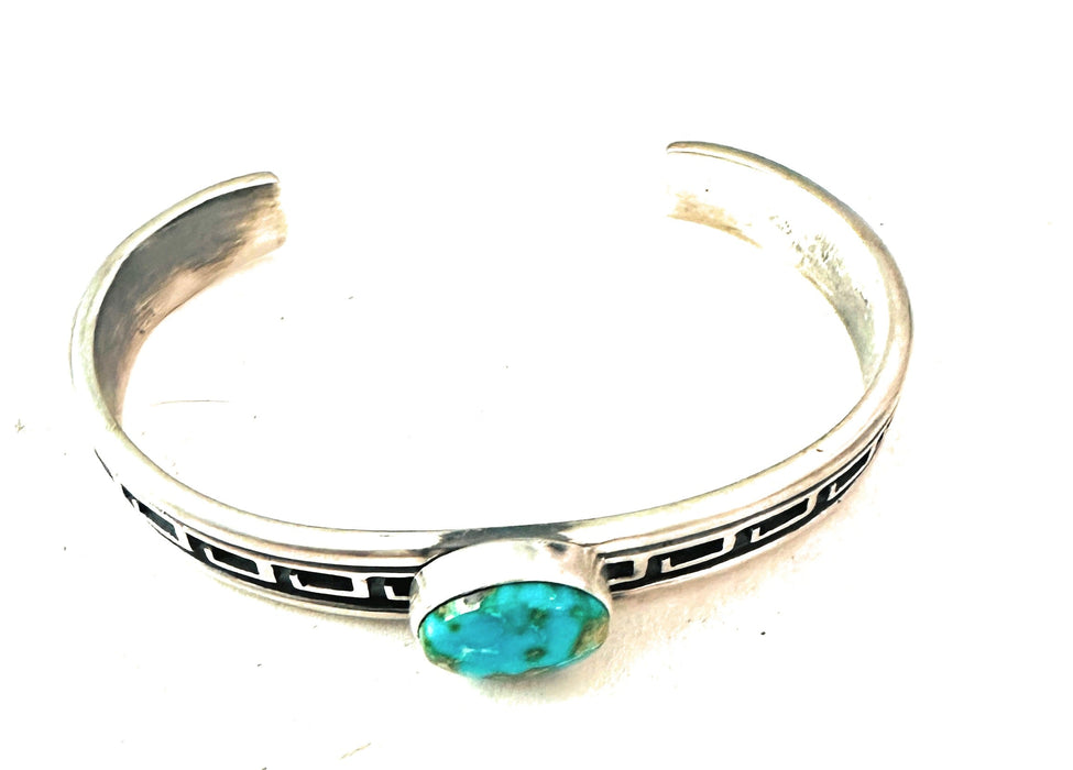 Navajo Sonoran Gold Turquoise & Sterling Silver Cuff Bracelet