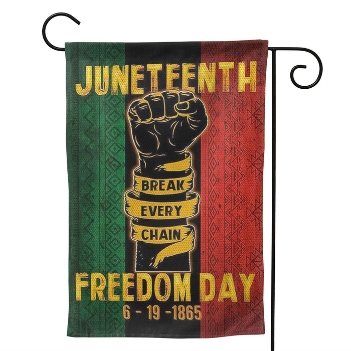 Juneteenth 1865 Garden Flag - Double Sided Vertical Freedom Flag for Seasonal Outdoor Decor, 12.5x18 Inch