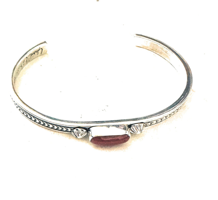 Navajo Coral & Sterling Silver Cuff Bracelet