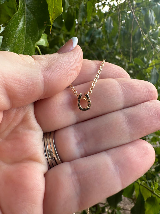 “The Golden Collection” Lucky Horseshoe Handmade 14k Gold Plated Necklace