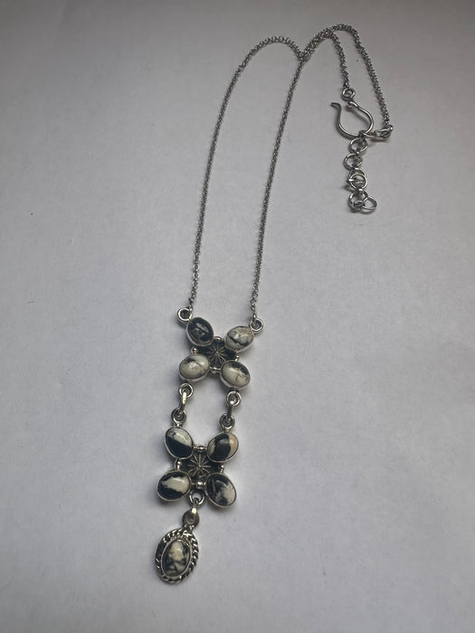 Handmade Sterling Silver & White Buffalo Necklace