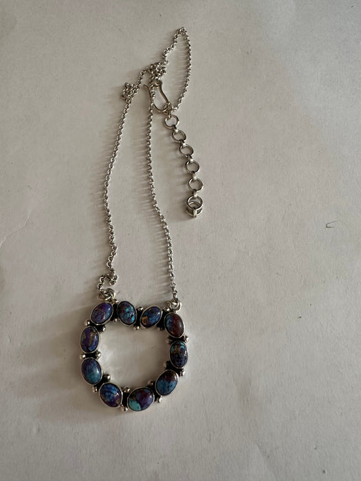 Handmade Sterling Silver & Purple Dream Mojave Heart Necklace