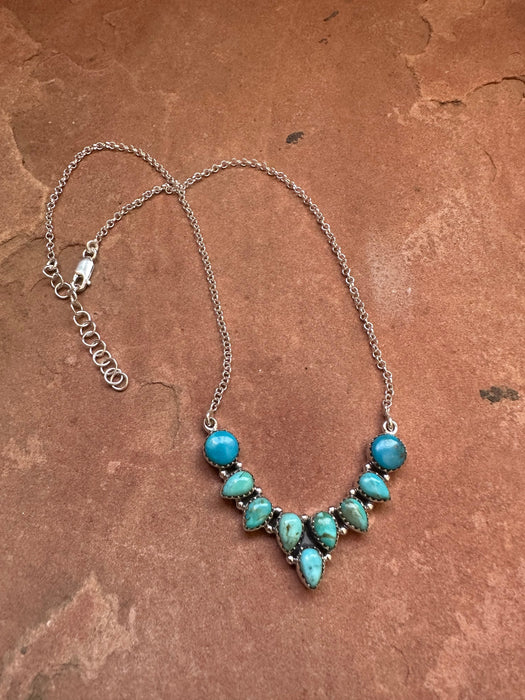 Beautiful Handmade Sterling Silver & Turquoise Necklace
