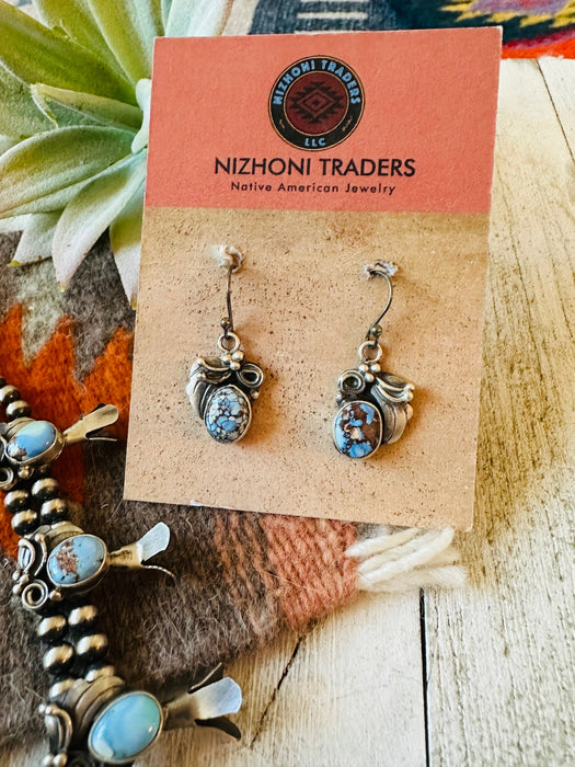 Navajo Golden Hills Turquoise & Sterling Silver Squash Blossom Necklace Set