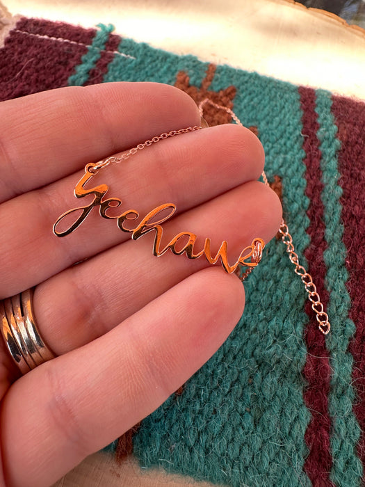 “The Golden Collection” YEEHAW Handmade 14k Rose Gold Plated Necklace 16-18”