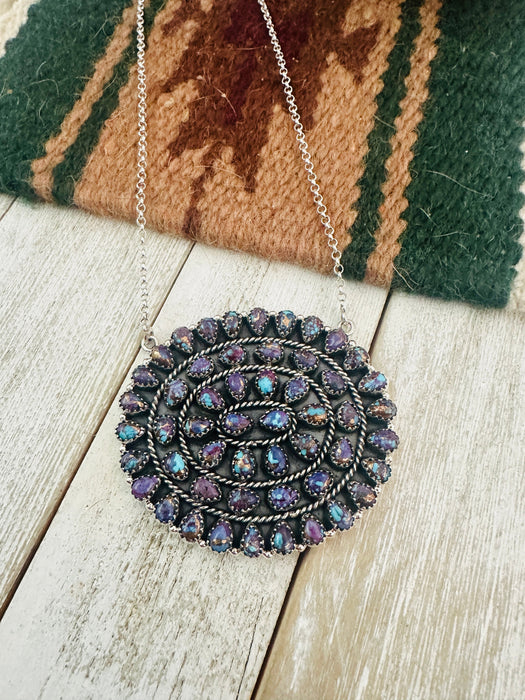 Handmade Sterling Silver & Purple Dream Mojave Cluster Necklace