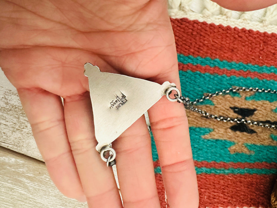 Navajo Sterling Silver & Royston Turquoise Triangle Necklace