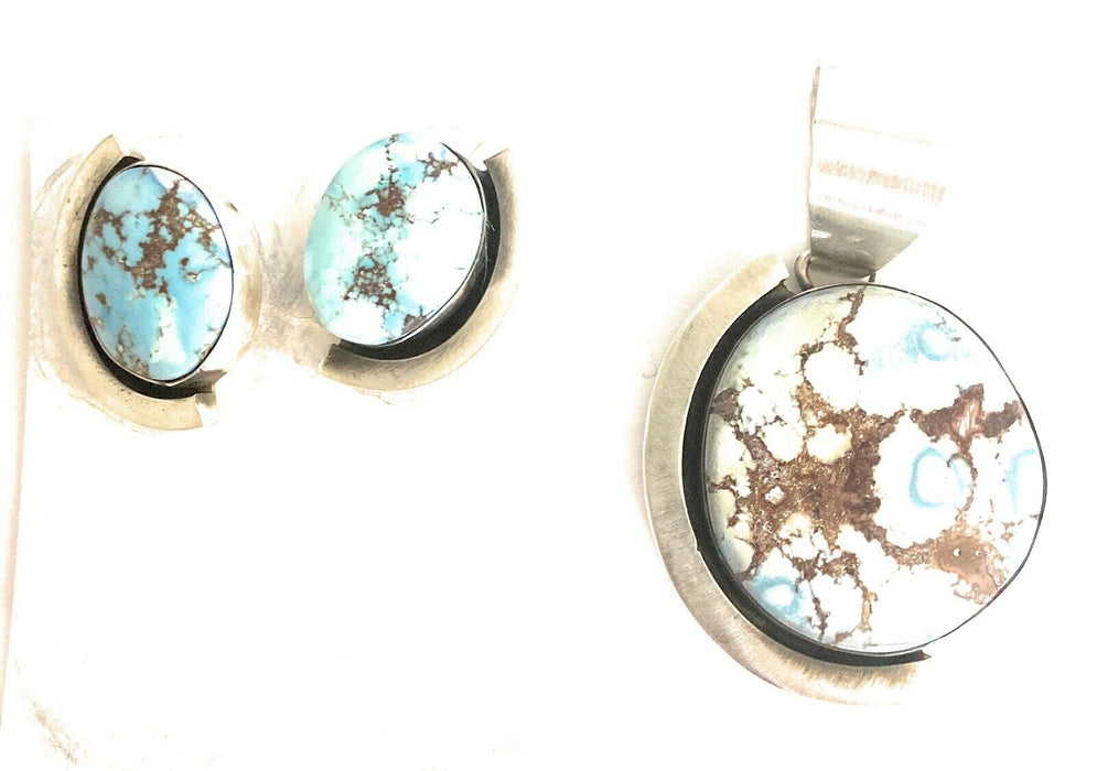 Golden Hill Turquoise & Sterling Silver Necklace Set Signed