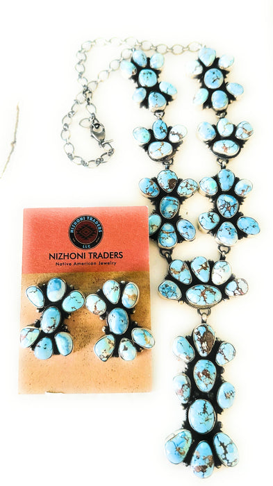 Navajo Golden Hills Turquoise & Sterling Silver Necklace Set