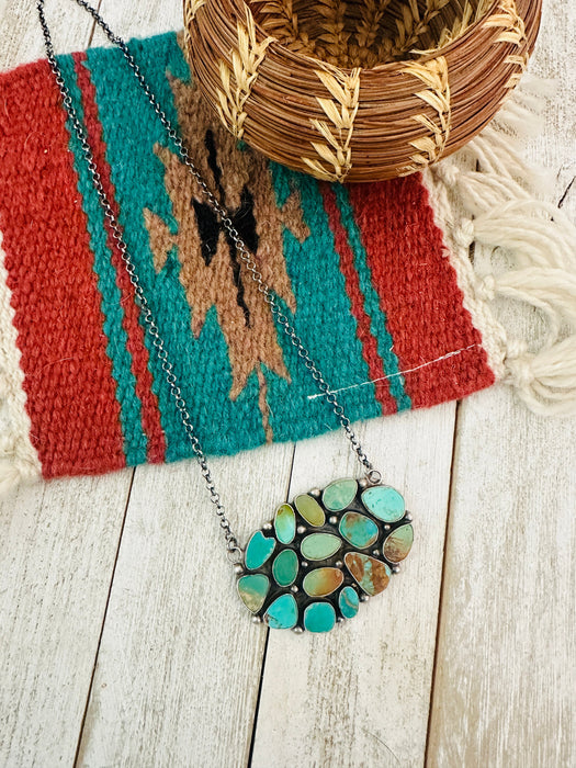 Navajo Sterling Silver & Royston Turquoise Necklace by Jacqueline Silver