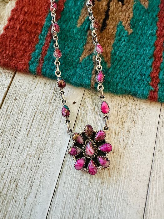 Handmade Sterling Silver & Pink Mojave Necklace