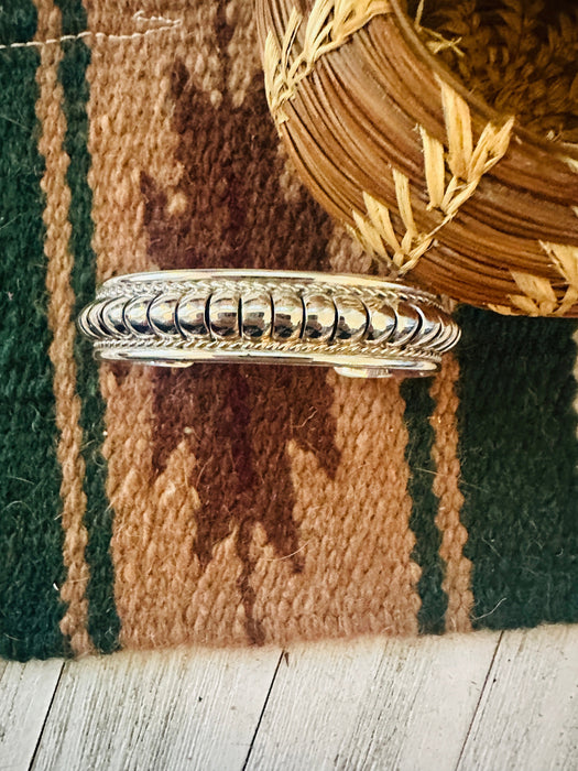 Navajo Rolled Sterling Silver Cuff Bracelet
