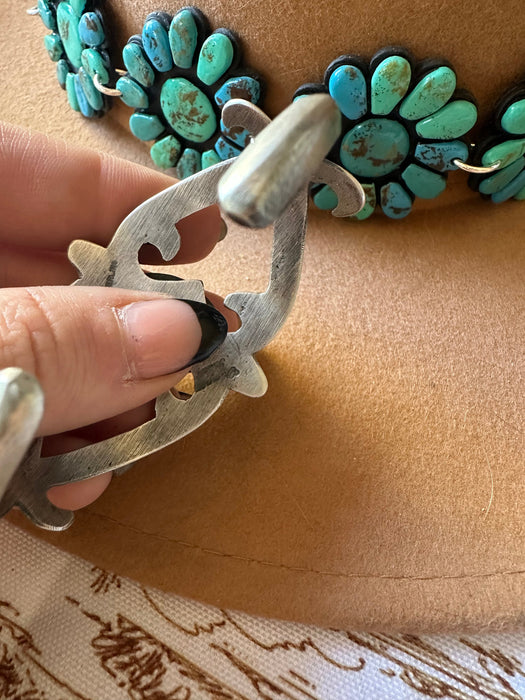 Navajo Single Stone Orange Spiny & Sterling Silver Cuff Bracelet by Chimney Butte