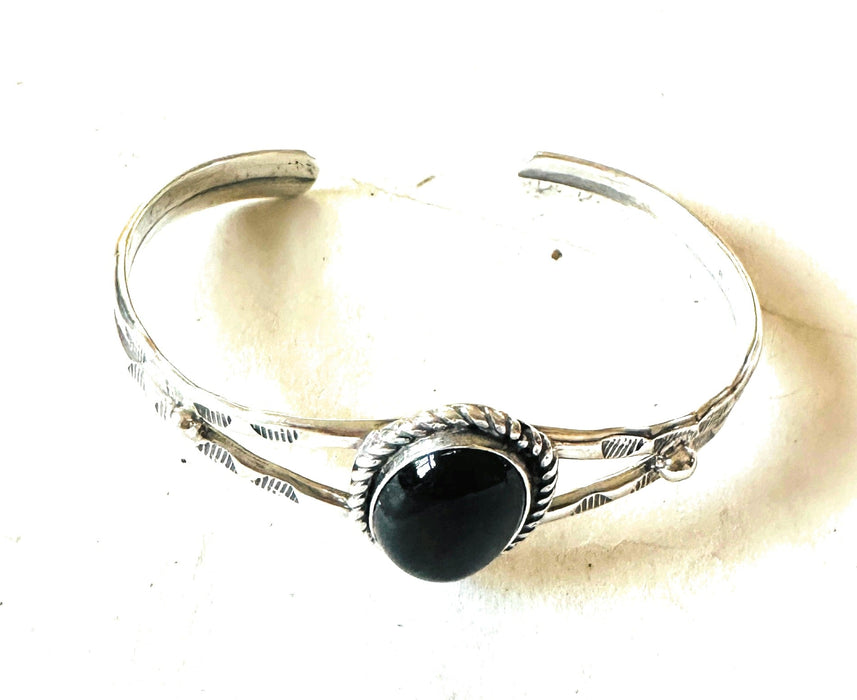 Navajo Sterling Silver & Black Onyx Cuff Bracelet
