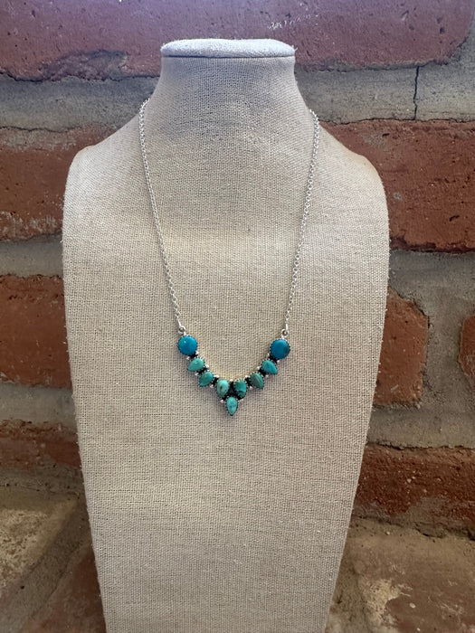 Beautiful Handmade Sterling Silver & Turquoise Necklace