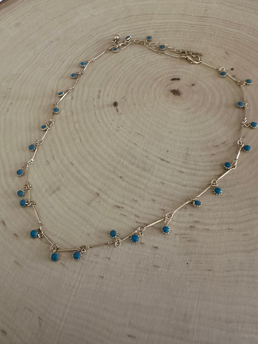 “The Golden Collection” Turquoise Sun Handmade 14k Gold Plated Necklace