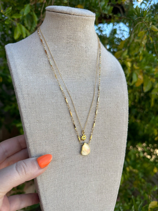 “The Golden Collection” Coastal Sun Handmade Fresh Water Pearl 14k Gold Plated Necklace Stack