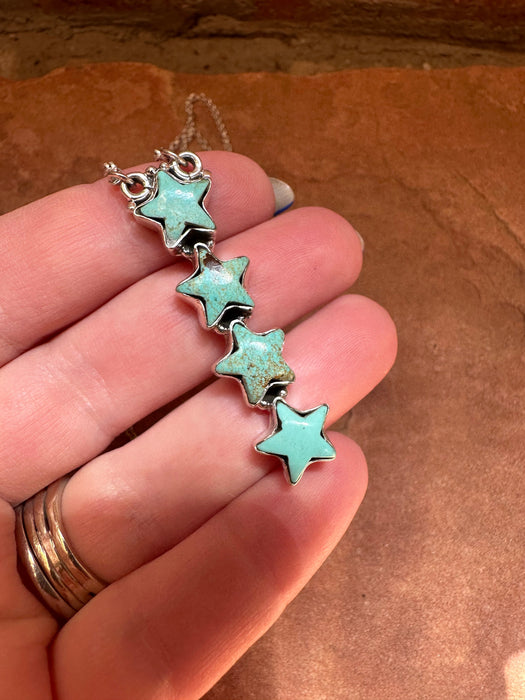 Handmade Sterling Silver & Turquoise Star Necklace