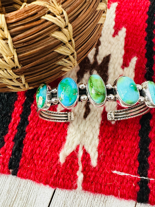Navajo Sonoran Mountain Turquoise & Sterling Silver Cuff Bracelet