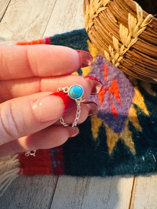 Navajo Turquoise And Sterling Silver Dot Necklace