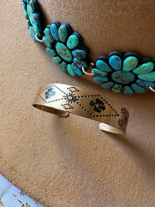 Vintage Copper Handmade Cuff Bracelet Signed