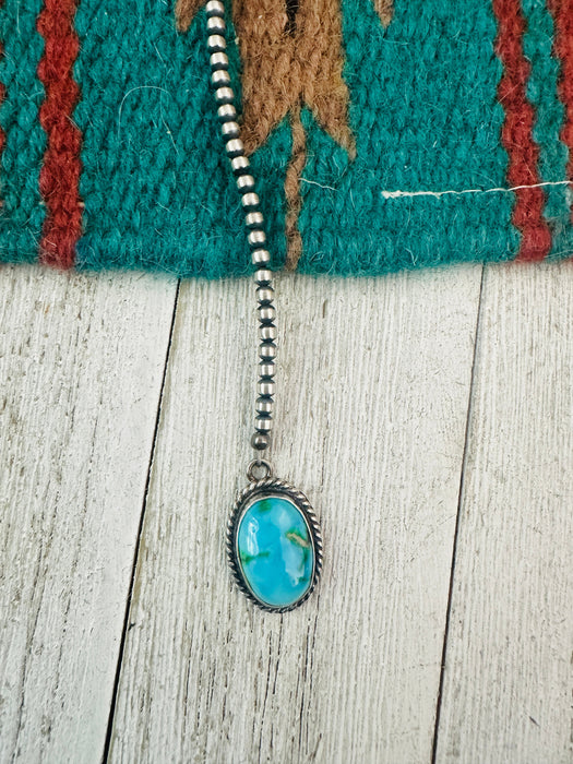 Navajo Sterling Silver & Sonoran Mountain Turquoise Beaded Necklace