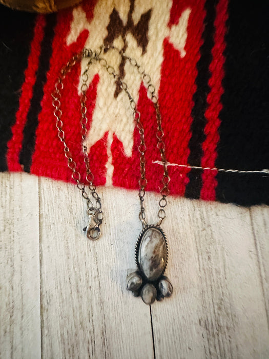 Navajo Sterling Silver & White Buffalo Chain Necklace