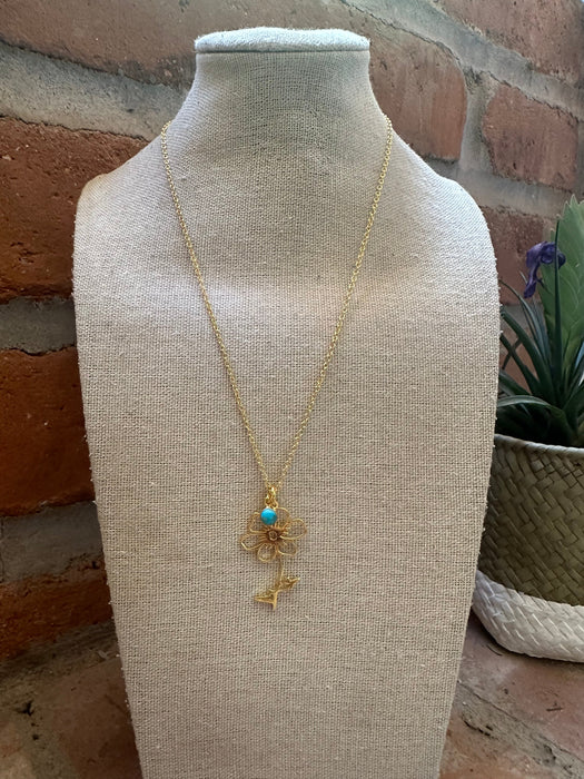 “The Golden Collection” Handmade Gold Plated Flower Necklace Style 1