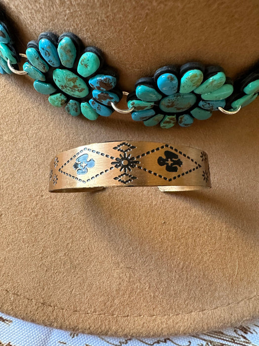Vintage Copper Handmade Cuff Bracelet Signed