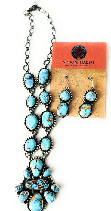 Navajo Golden Hills Turquoise & Sterling Silver Necklace Set by Sheila Becenti